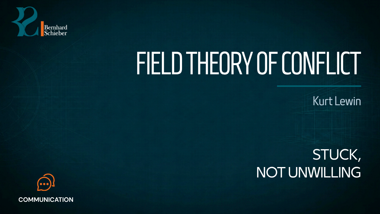 Field Theory of Conflict — Stuck, not unwilling. Executive Insight Brief 160 by Bernhard Schieber.