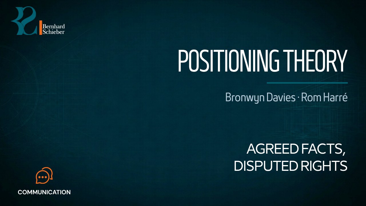 Positioning Theory — Agreed facts, disputed rights. Executive Insight Brief 454 by Bernhard Schieber.