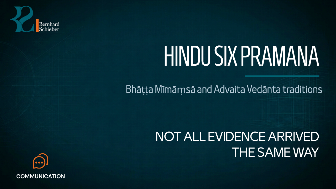Hindu Six Pramana — Not all evidence arrived the same way. Executive Insight Brief 226 by Bernhard Schieber.