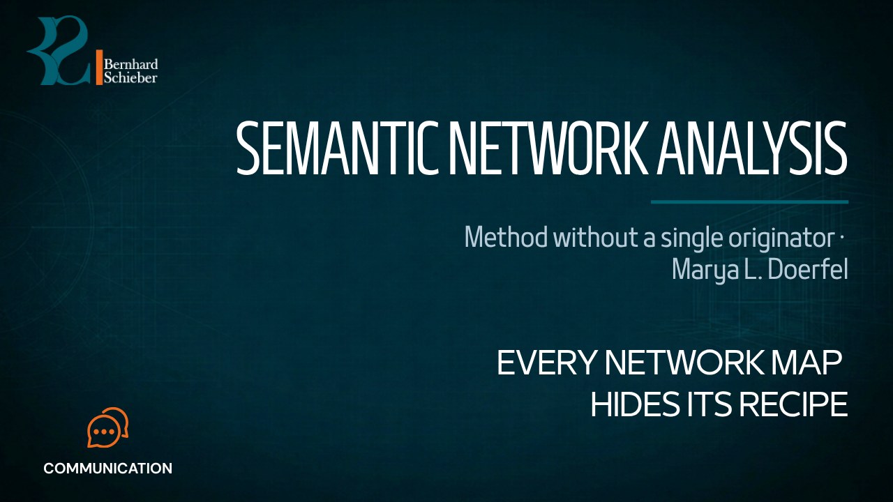 Semantic Network Analysis — Every network map hides its recipe. Executive Insight Brief 491 by Bernhard Schieber.