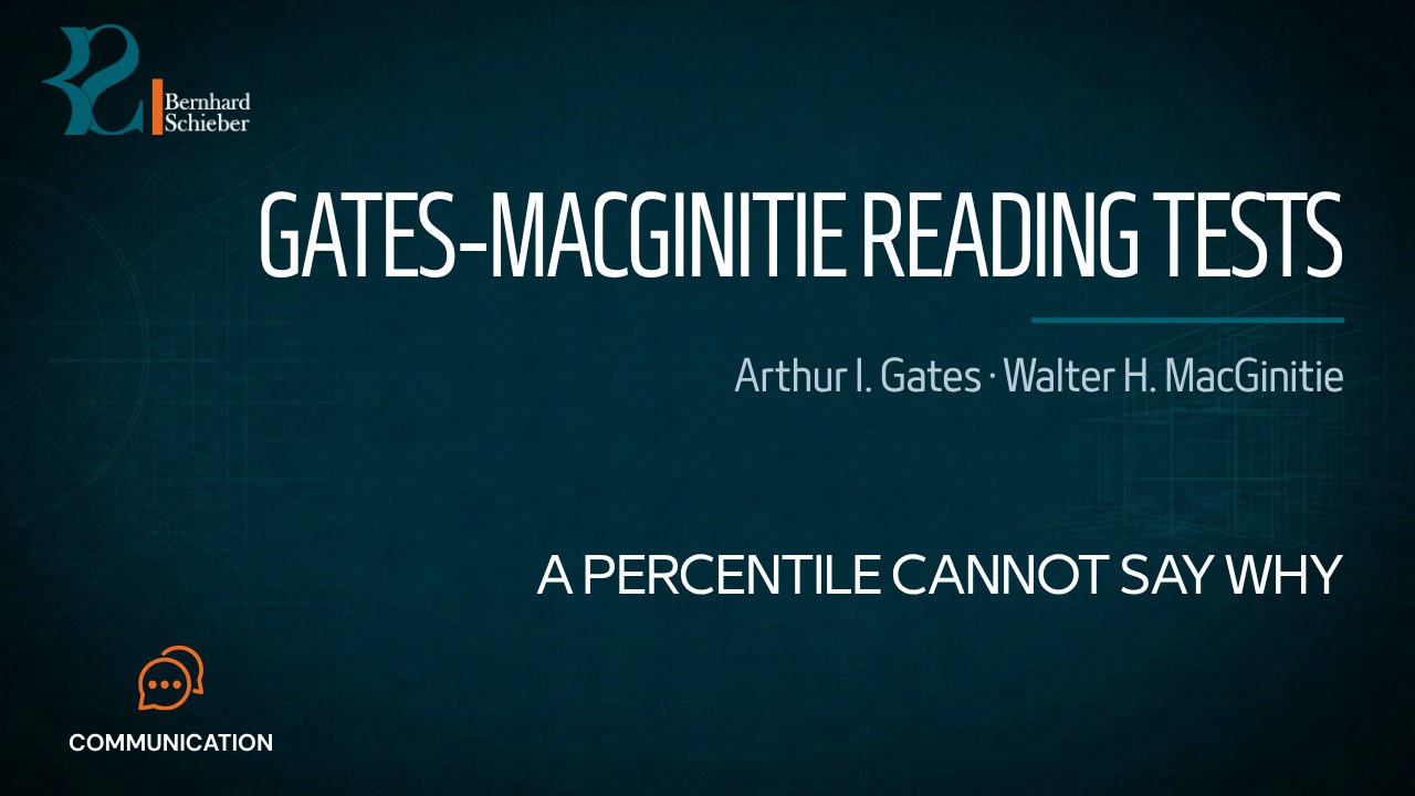 Gates-MacGinitie Reading Tests (GMRT) — A percentile cannot say why. Executive Insight Brief 512 by Bernhard Schieber.