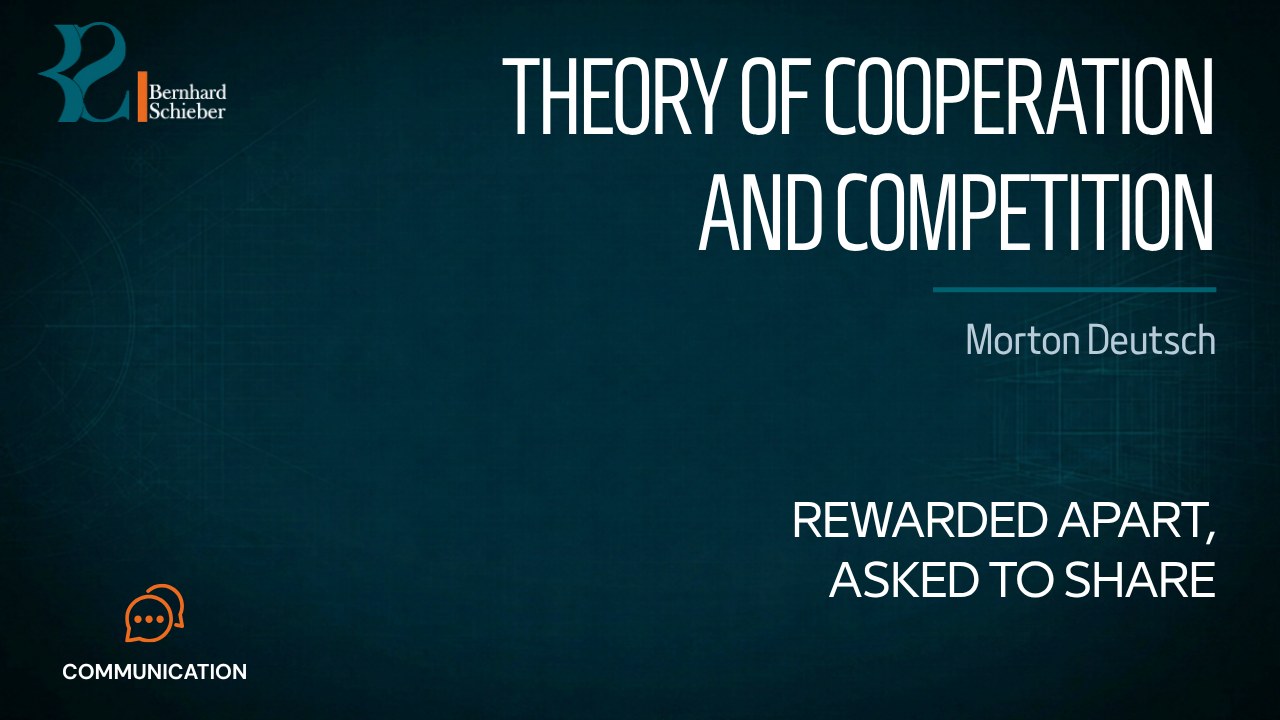 Theory of Cooperation and Competition — Rewarded apart, asked to share. Executive Insight Brief 550 by Bernhard Schieber.